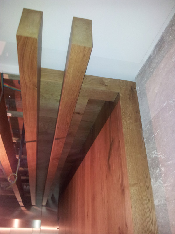 Obra de Rastrelo Valladolid | Detalle techo de madera con en portal calle Santiago